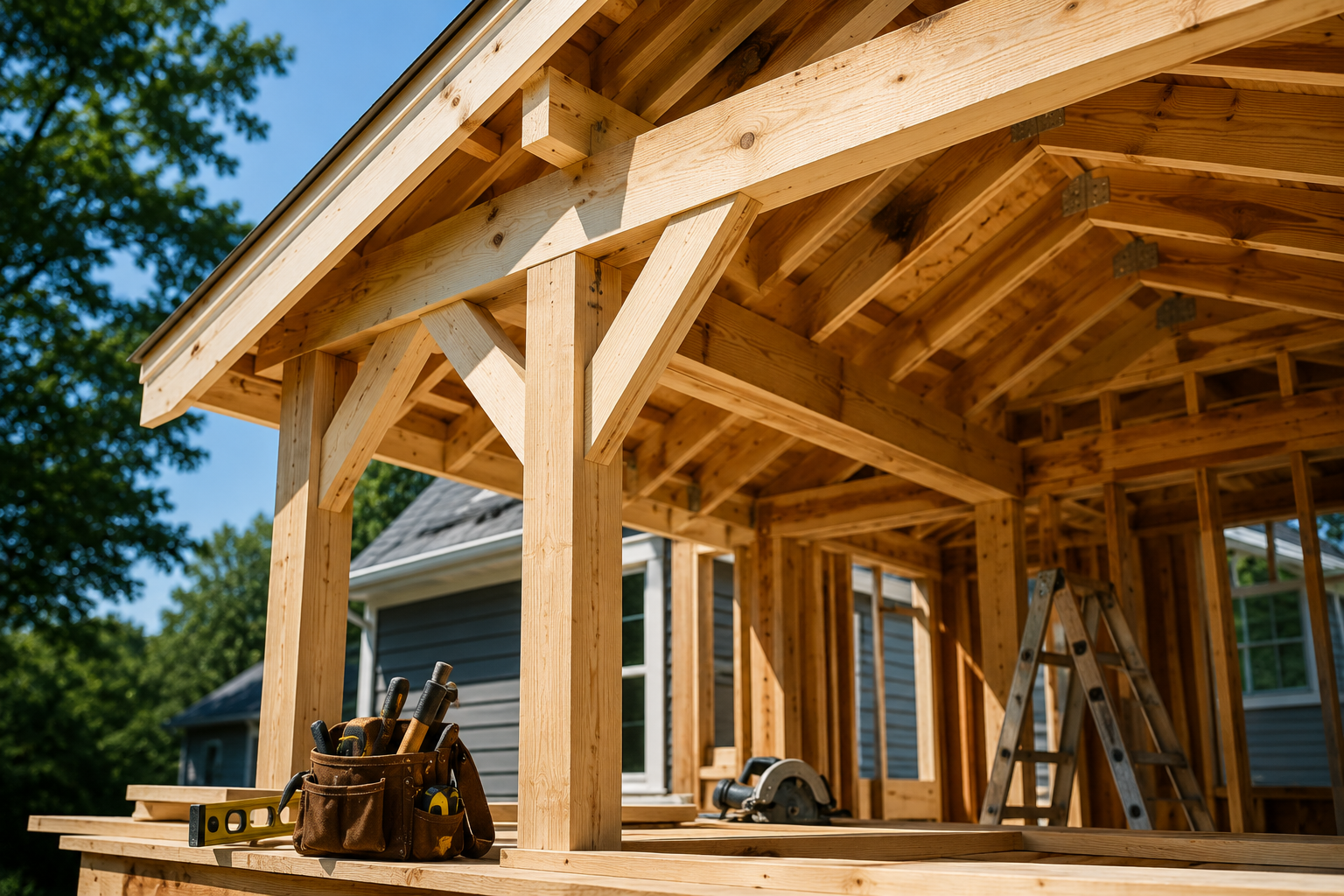 Residential framing and carpentry by Eagle HS Improvement