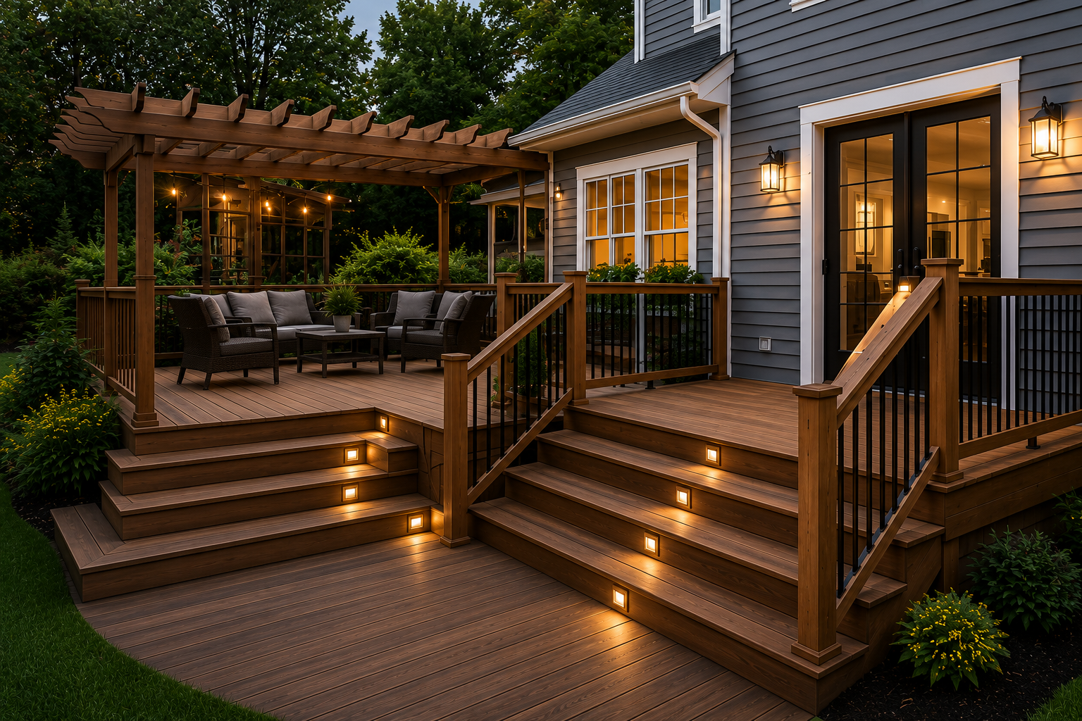 Custom deck and exterior carpentry by Eagle HS Improvement